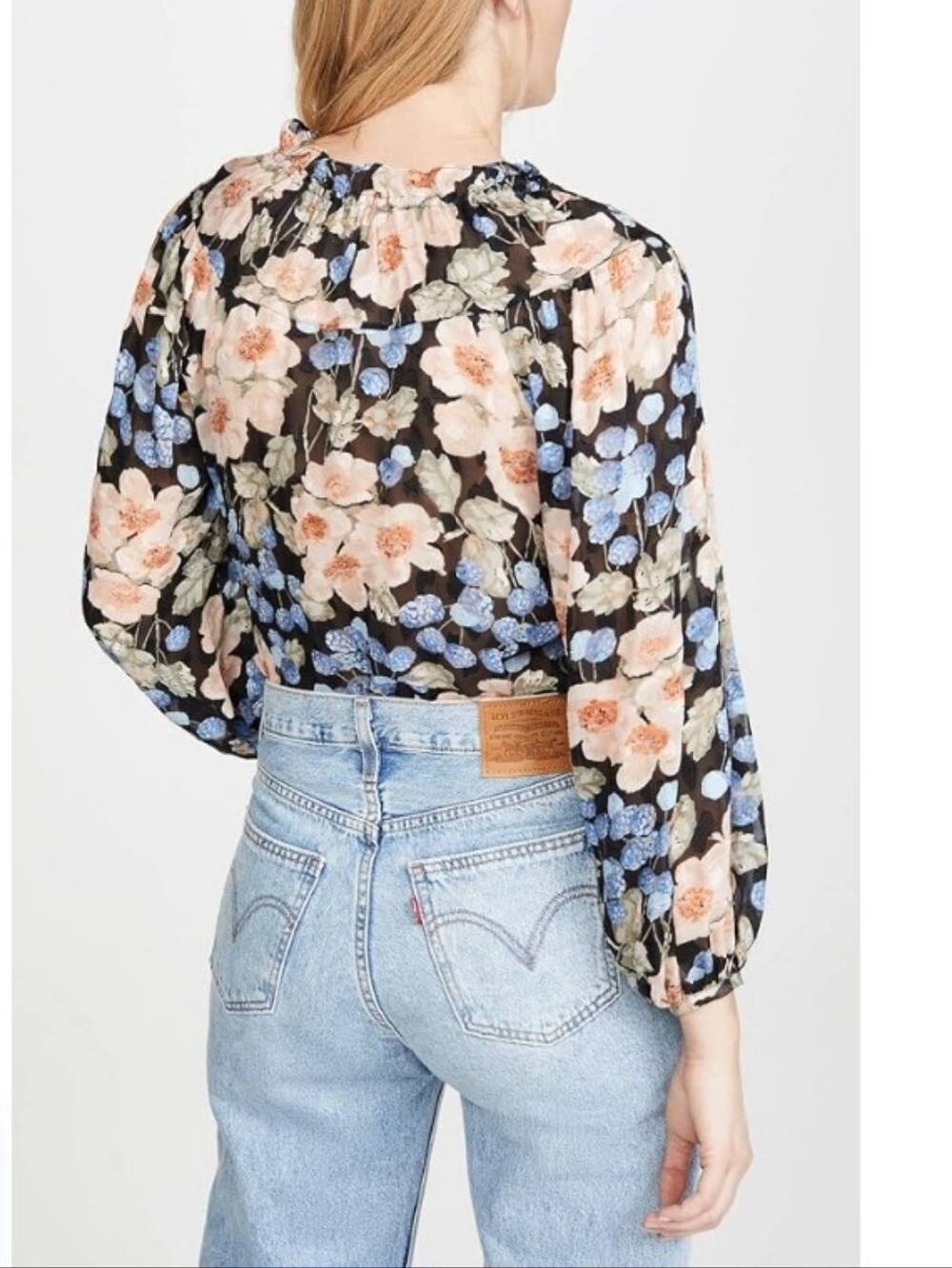 Rebecca Taylor Women's Long Sleeve Floral Blouse Silk Blend - Picture 3 of 13